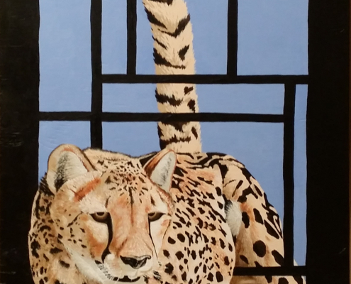 Cheetah acrylic on wood
