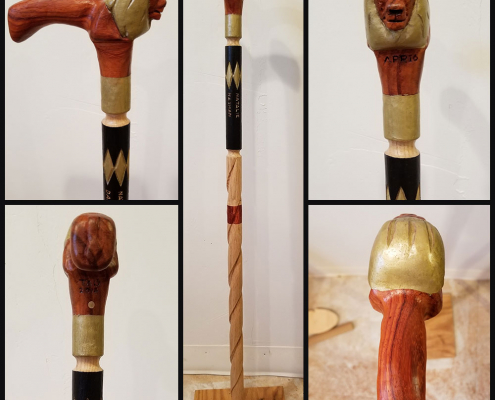 lion hand carved cane
